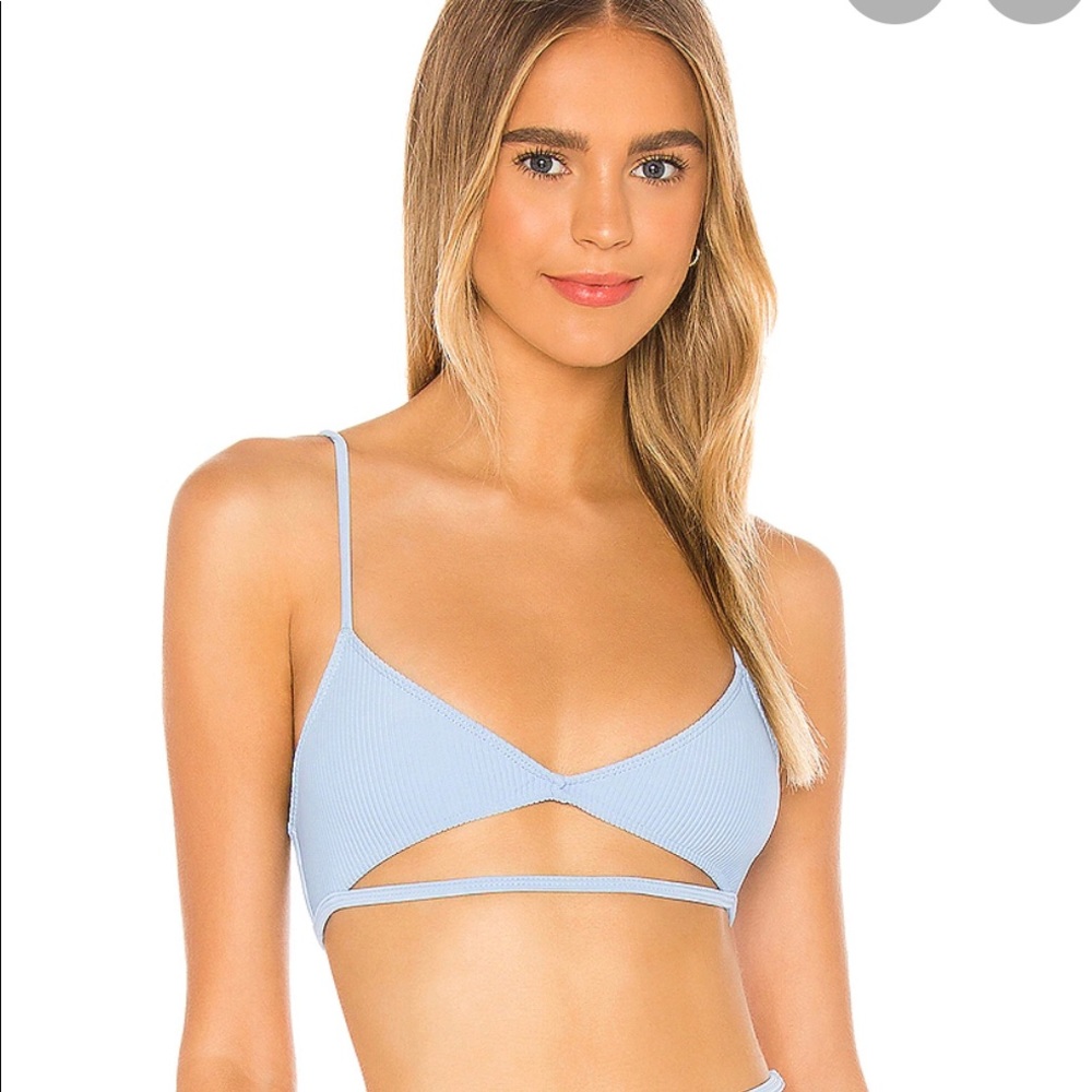 Camila Coelho marina bikini top in aqua